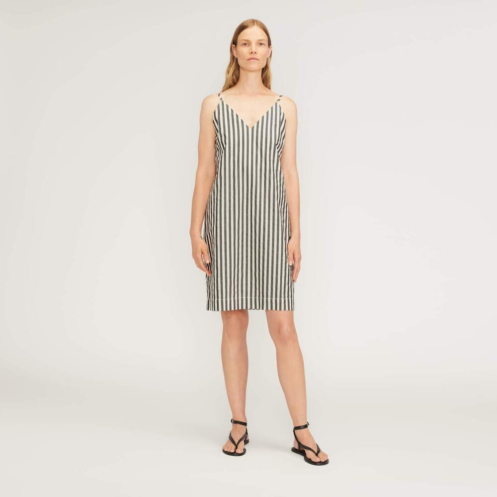 Everlane The Poplin Slip Dress White Base - Size 14